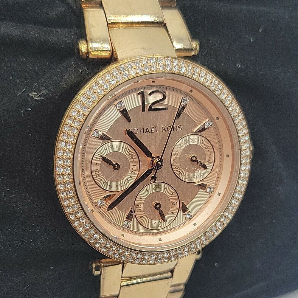 Michael Kors MK6352 Women's Stainless Steel Analog Gold Dial Quartz Watch BC627 - Picture 3 of 10